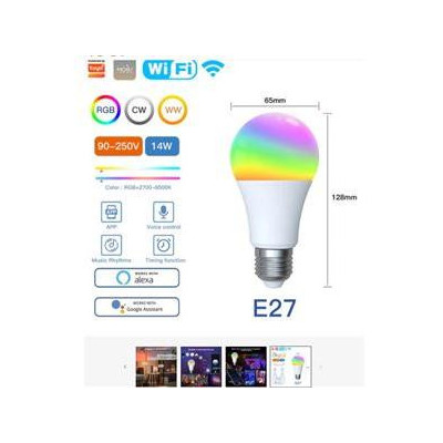 WB-TDA14-RCW-E27-MS - Smart Wifi žárovka, 14W, RGB+C+W, E27,100-240V