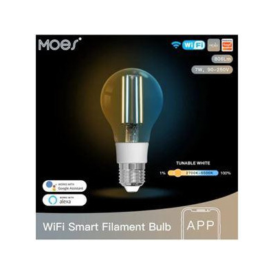 WB-TDA7-F-E27-MS - Smart WiFi žárovka, 7W, filament CW, E27