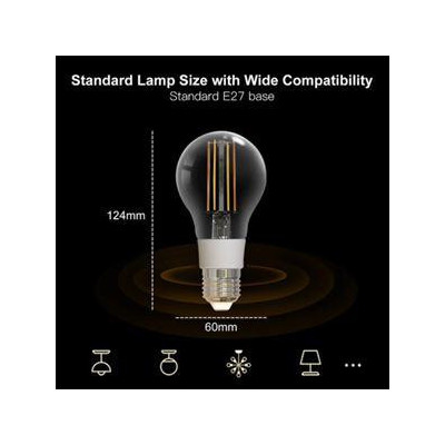 WB-TDA7-F-E27-MS - Smart WiFi žárovka, 7W, filament CW, E27