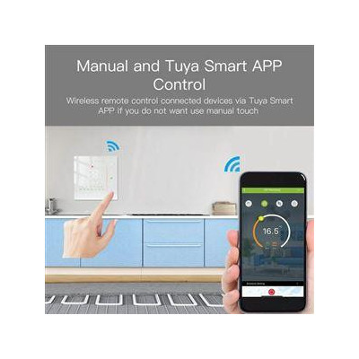 WHT-006-GB-BK-MS - Moes WiFi Smart termostat pro elektrické podlahové vytápění, černý