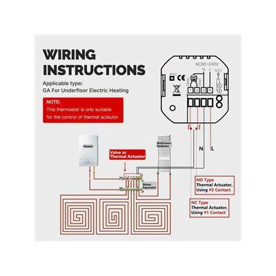 WHT-009-GA-WH-MS - Moes WiFi Smart termostat pro vodní podlahové vytápění, bílý