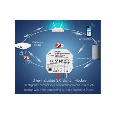 WM-104C-MS - 3 kanálový mini WiFi spínač elektrických spotřebičů, AC 90-250V, Total 10A