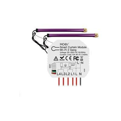 WM-108B-MS - 2 kanálový mini WiFi spínač posuvu závěsů nebo rolet,, AC 90-250V, Total 10A