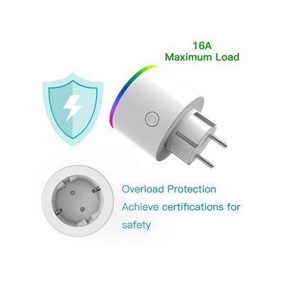 WP-EUY16LM-WH-EN - WiFI Smart zásuvka s RGB LED indikací a měřením spotřeby - 16A