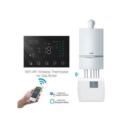 WRHT-8000-GA-WH-EN - Moes WiFi Smart termostat + RF přijímač pro vodní podlahové vytápění, bílý