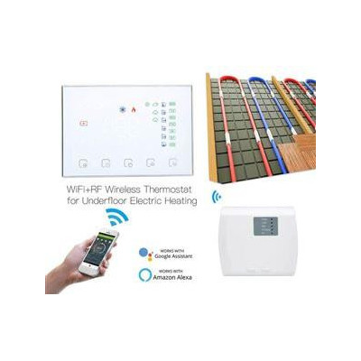 WRHT-8000-GB-WH-EN - Moes WiFi Smart termostat + RF přijímač pro elektrické podlahové vytápění, bílý