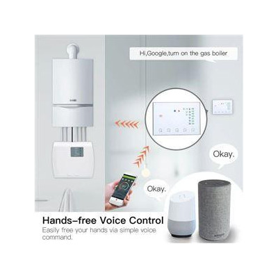 WRHT-8000-GC-WH-EN - Moes WiFi Smart termostat + RF přijímač pro elektrickým/plynový bojler, bílý