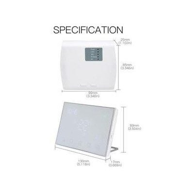 WRHT-8000-GC-WH-EN - Moes WiFi Smart termostat + RF přijímač pro elektrickým/plynový bojler, bílý