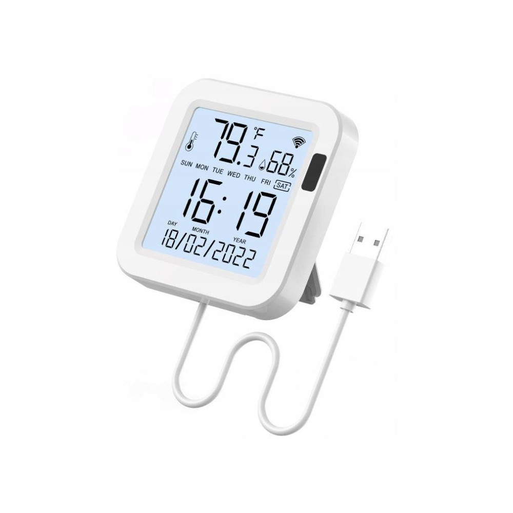 WSS-FL-TH16-WH-EN - Inteligentní senzor teploty a vlhkosti MOES WiFi s LCD obrazovkou WSS-FL-TH16-WH-EN - Inteligentní senzor teploty a vlhkosti MOES WiFi s LCD obrazovkou