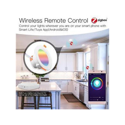 ZB-LZD7-RCW-MS - ZigBee Smart LED stmívatelné bodové světlo RGB 2700K-6500K W+C