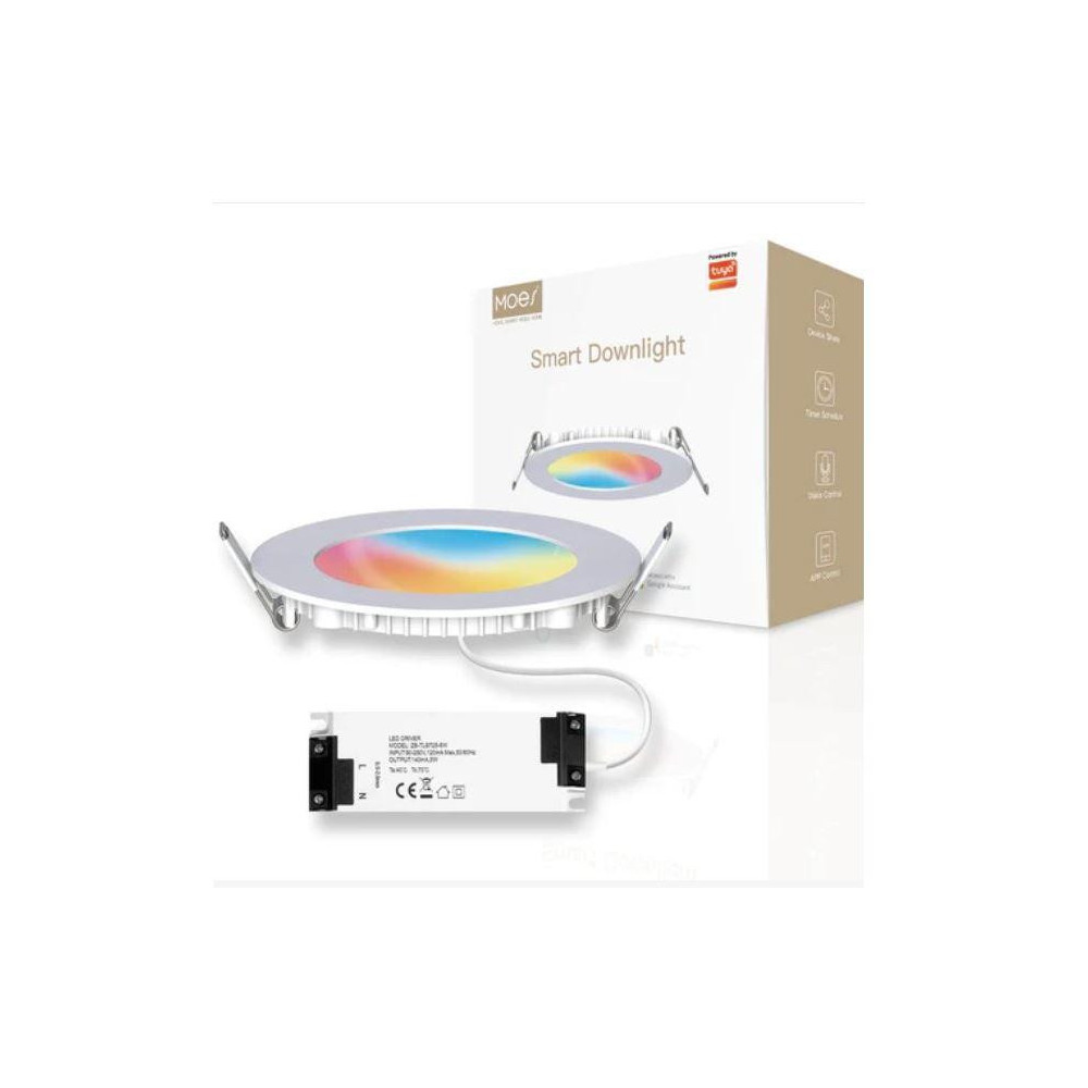 ZB-TDD6-RCW-4-MS - ZigBee Smart LED stmívatelné kulaté barevné bodové světlo, 6W ZB-TDD6-RCW-4-MS - ZigBee Smart LED stmívatelné kulaté barevné bodové světlo, 6W