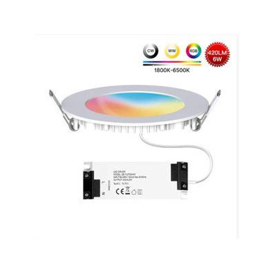 ZB-TDD6-RCW-4-MS - ZigBee Smart LED stmívatelné kulaté barevné bodové světlo, 6W