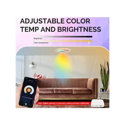 ZB-TDD6-RCW-4-MS - ZigBee Smart LED stmívatelné kulaté barevné bodové světlo, 6W