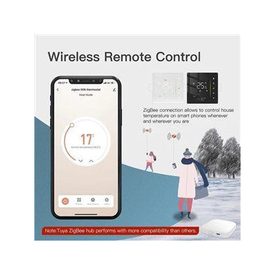ZHT-006-GB-WH-MS - Moes ZigBee Smart termostat pro elektrické podlahové vytápění, bílý
