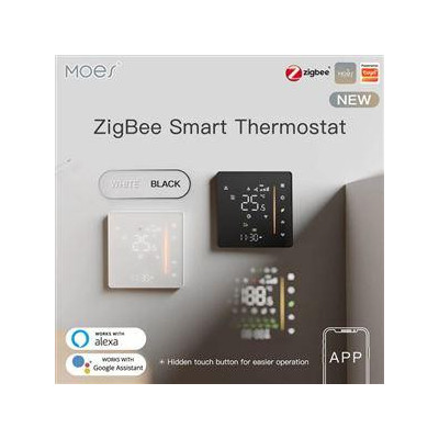 ZHT-006-GB-WH-MS - Moes ZigBee Smart termostat pro elektrické podlahové vytápění, bílý