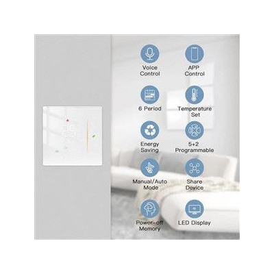 ZHT-006-GB-WH-MS - Moes ZigBee Smart termostat pro elektrické podlahové vytápění, bílý