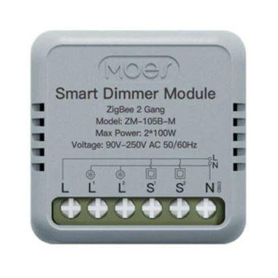 ZM-105B-M-MS - 2 kanálový mini ZigBee ovladač osvětlení, AC 90-250V 50/60HZ, 2x100W