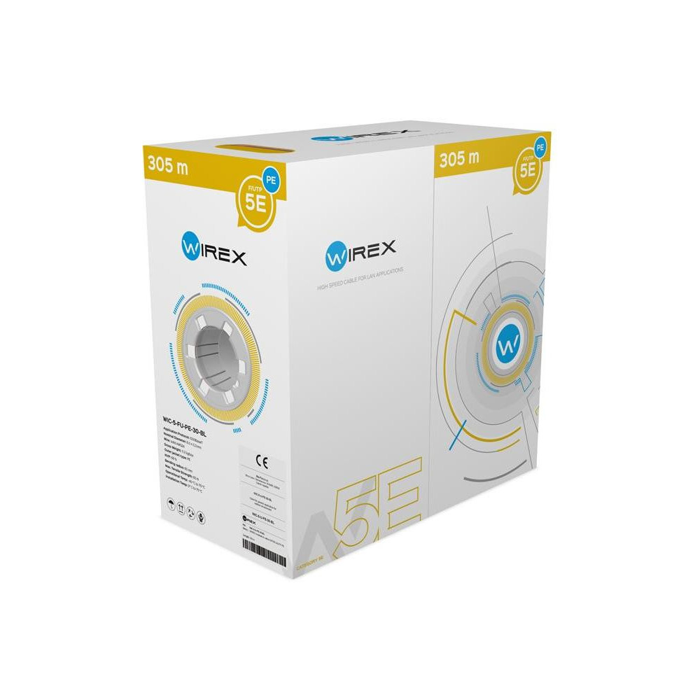 WIC-5-FU-PE-30-BL - WIREX Instalační kabel CAT5E F/UTP PE 305m box černý WIC-5-FU-PE-30-BL - WIREX Instalační kabel CAT5E F/UTP PE 305m box černý