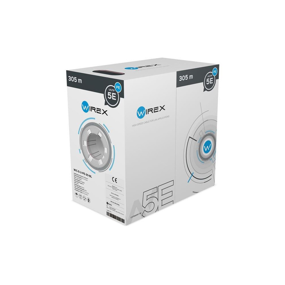 WIC-5-U-PE-30-BL - WIREX Instalační kabel CAT5E U/UTP PE 305m box černý WIC-5-U-PE-30-BL - WIREX Instalační kabel CAT5E U/UTP PE 305m box černý