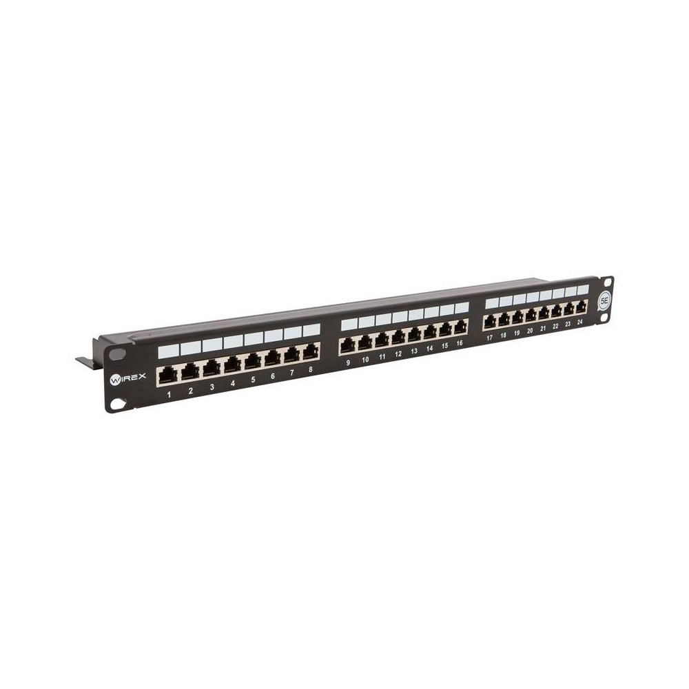 WPP-5-S-24-1-BL - WIREX 19" Patch panel CAT5E STP 24xRJ45 1U s vyvazovací lištou WPP-5-S-24-1-BL - WIREX 19" Patch panel CAT5E STP 24xRJ45 1U s vyvazovací lištou