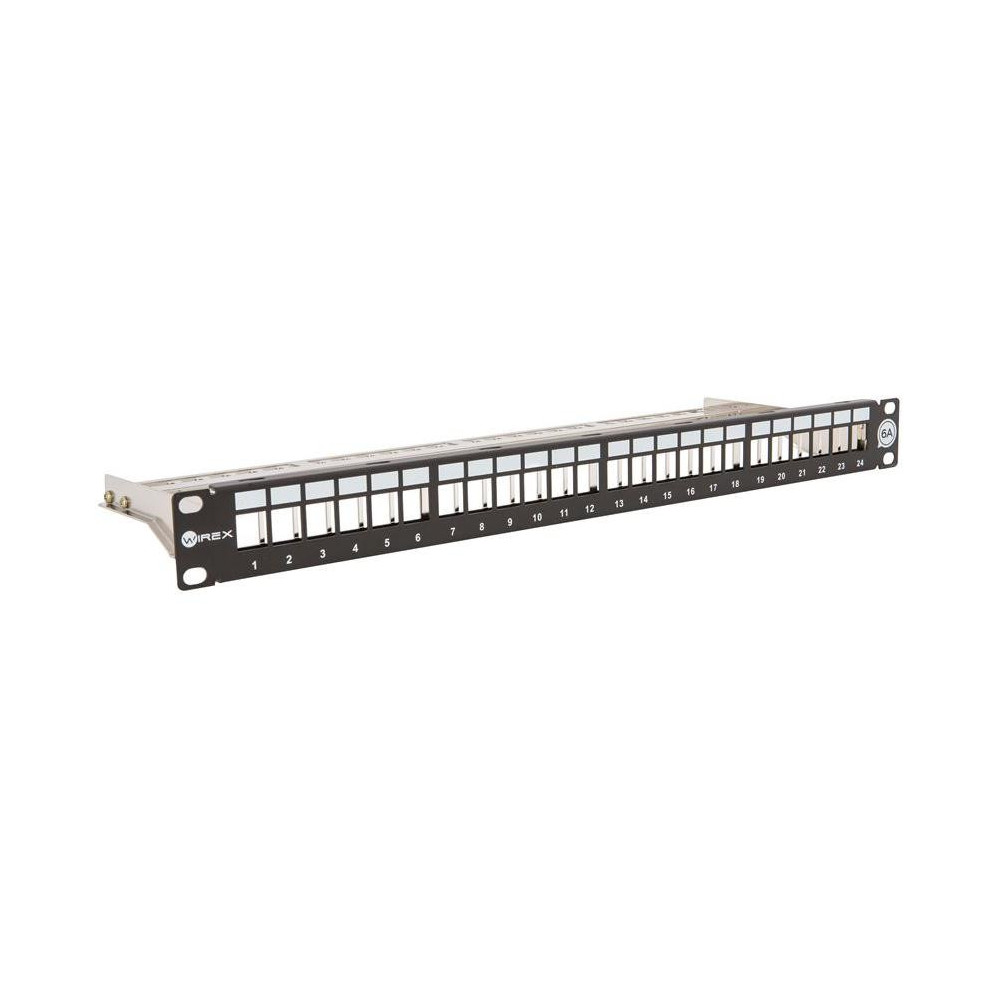 WPP-6A-S-24-1-BL - WIREX 19" Patch panel modulární CAT6A STP pro 24x keystone 1U s vyvazovací lištou WPP-6A-S-24-1-BL - WIREX 19" Patch panel modulární CAT6A STP pro 24x keystone 1U s vyvazovací lištou