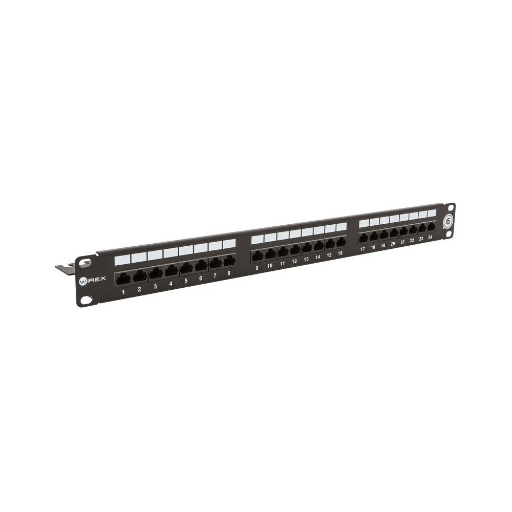 WPP-6-U-24-1-BL - WIREX 19" Patch panel CAT6 UTP 24xRJ45 1U s vyvazovací lištou WPP-6-U-24-1-BL - WIREX 19" Patch panel CAT6 UTP 24xRJ45 1U s vyvazovací lištou