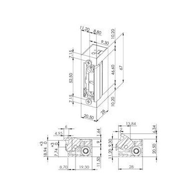 54NDF412 - El.zámek NÍZKOodběrový s mech.blokací 12VDC
