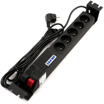 ACAR+VANA-504WF - Napájecí panel ACAR 504 WF RACK, lath power-filter, 5 zásuvek, rack 19'', černá 3m