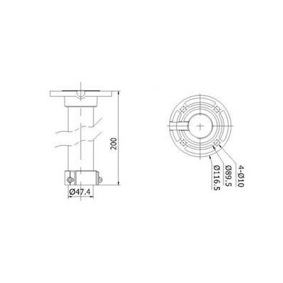 DS-1661ZJ-P - konzole na strop pro PTZ kamery; délka 200mm